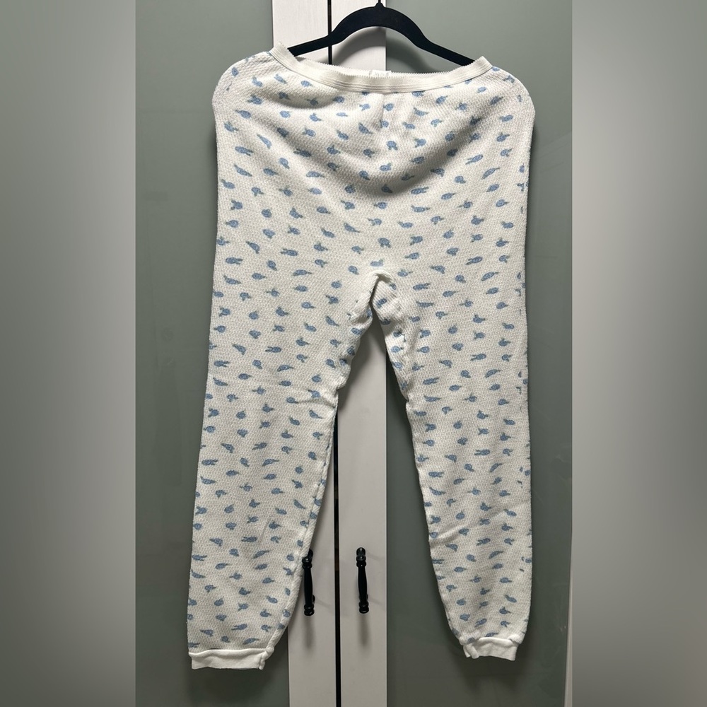 Vintage Lady Arctex THERMAL blue fish  long Underwear Knit USA Large